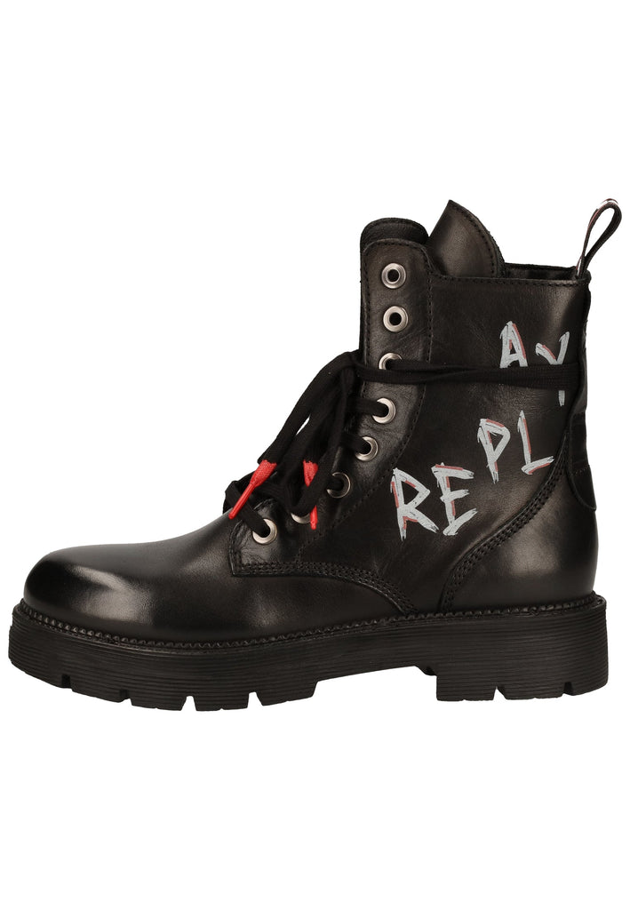 Replay Stiefelette Leder Schwarz