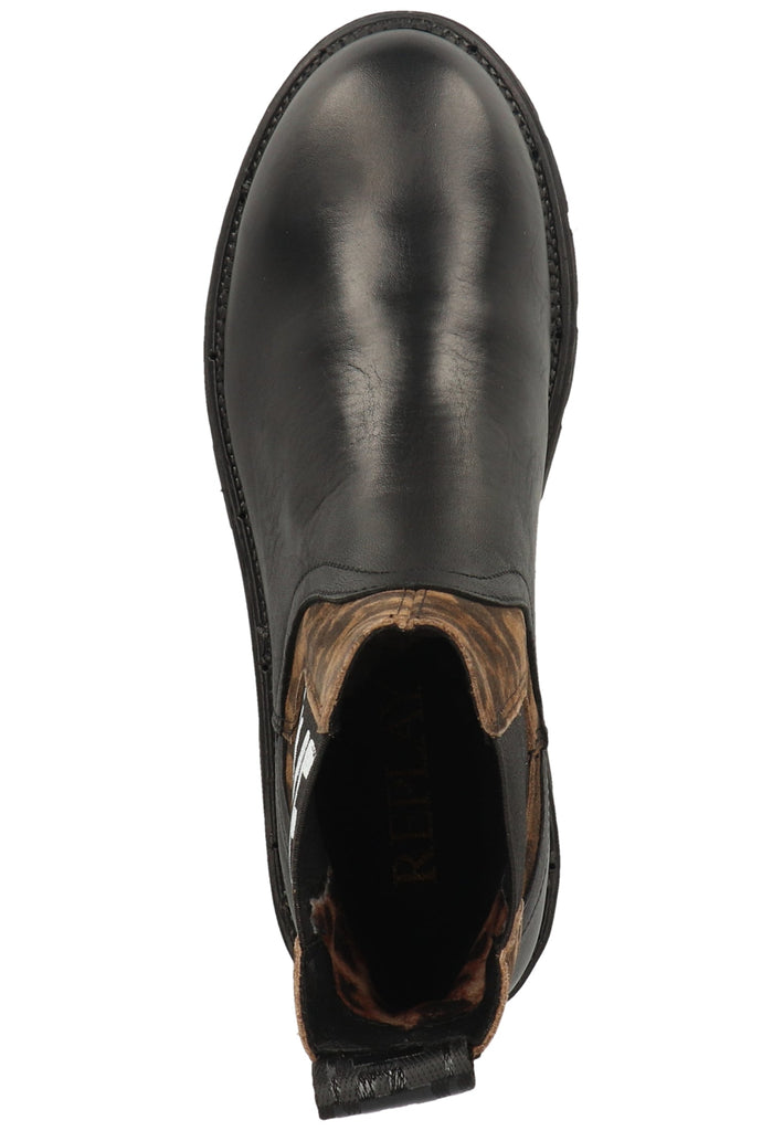 Replay Stiefelette Leder Schwarz