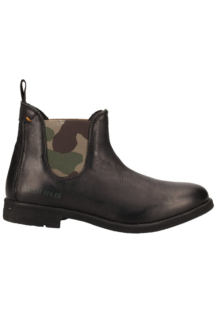 Replay Stiefelette Leder Schwarz