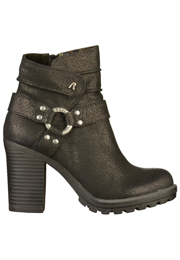 Replay Stiefelette Leder Schwarz