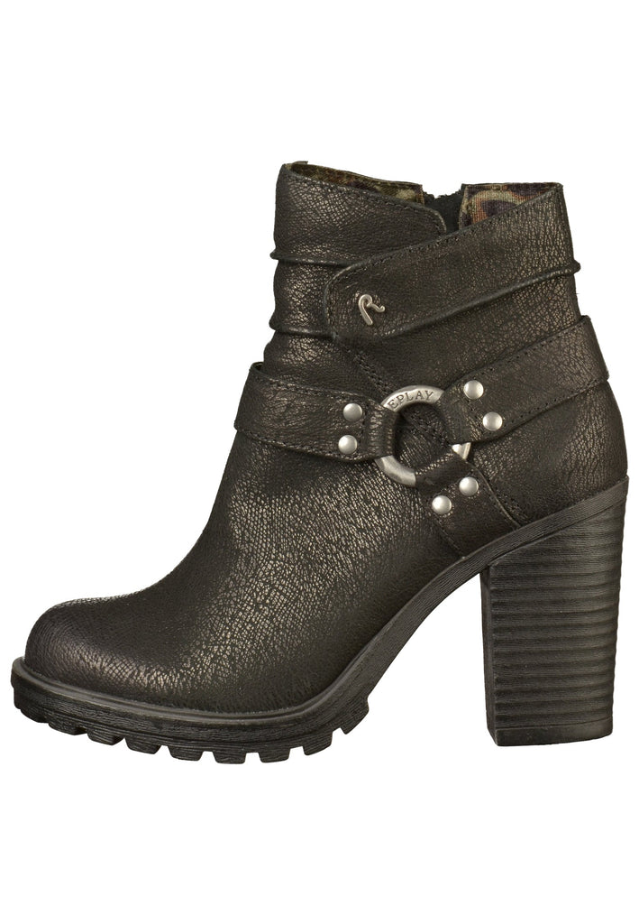 Replay Stiefelette Leder Schwarz