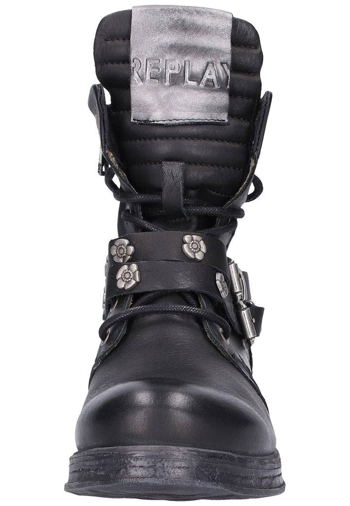Replay Stiefelette Leder Schwarz