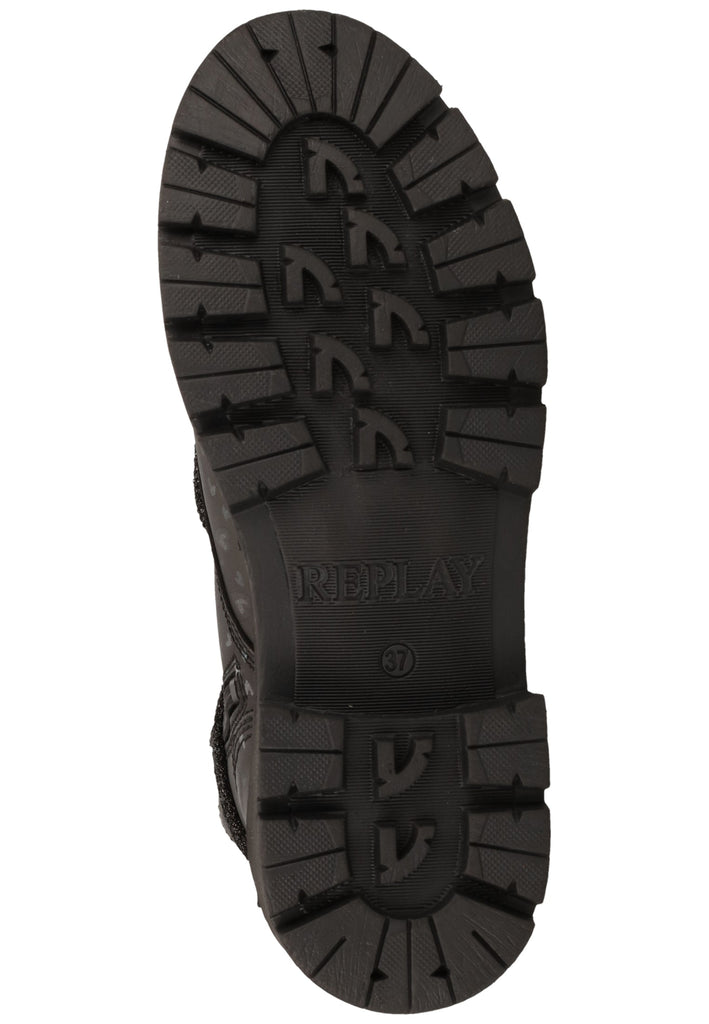 Replay Stiefelette Leder Schwarz
