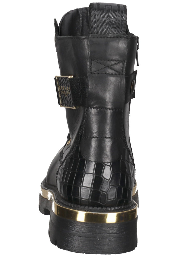 Replay Stiefelette Leder Schwarz