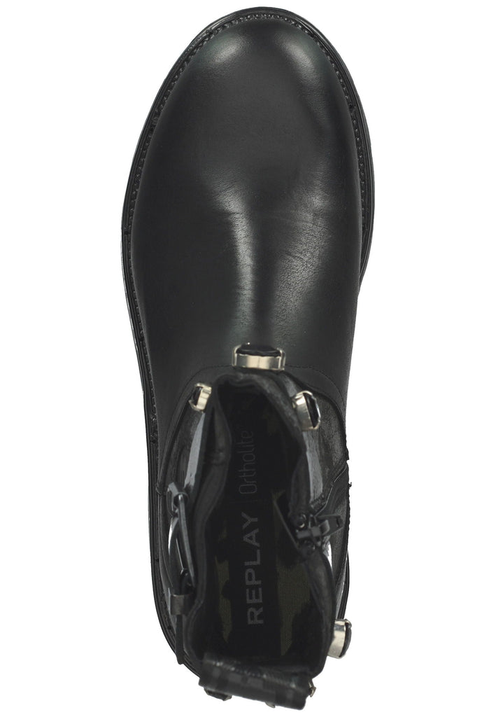 Replay Stiefelette Leder Schwarz