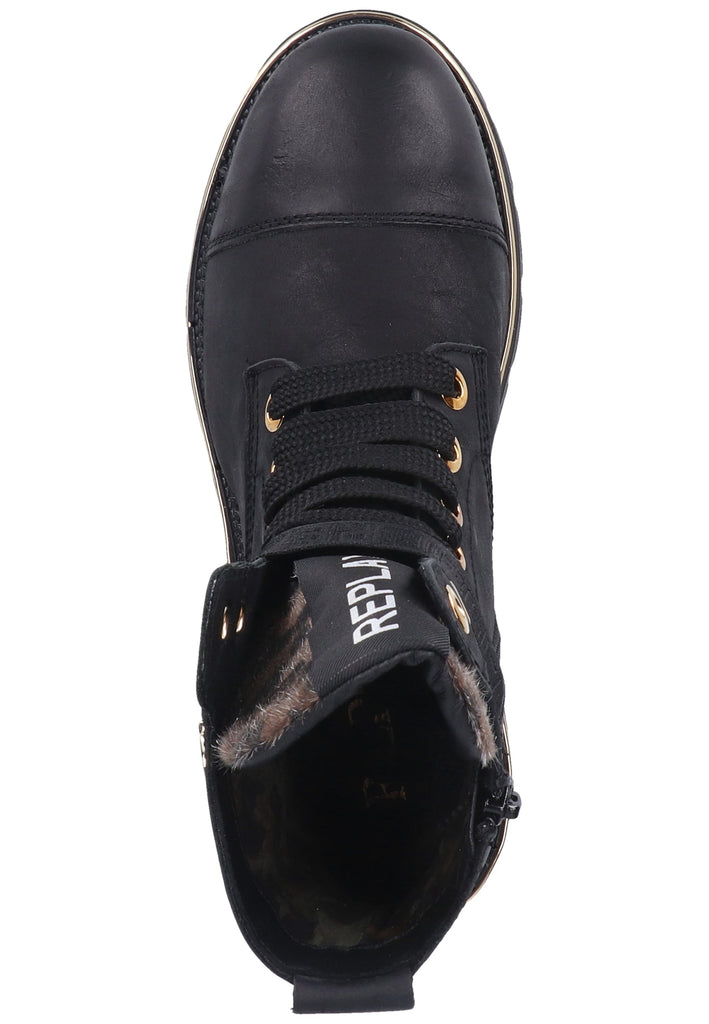 Replay Stiefelette Leder/Synthetik Schwarz/Gold
