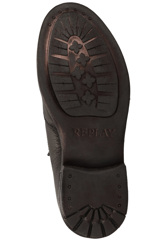 Replay Stiefelette Leder/Textil Schwarz/Grün