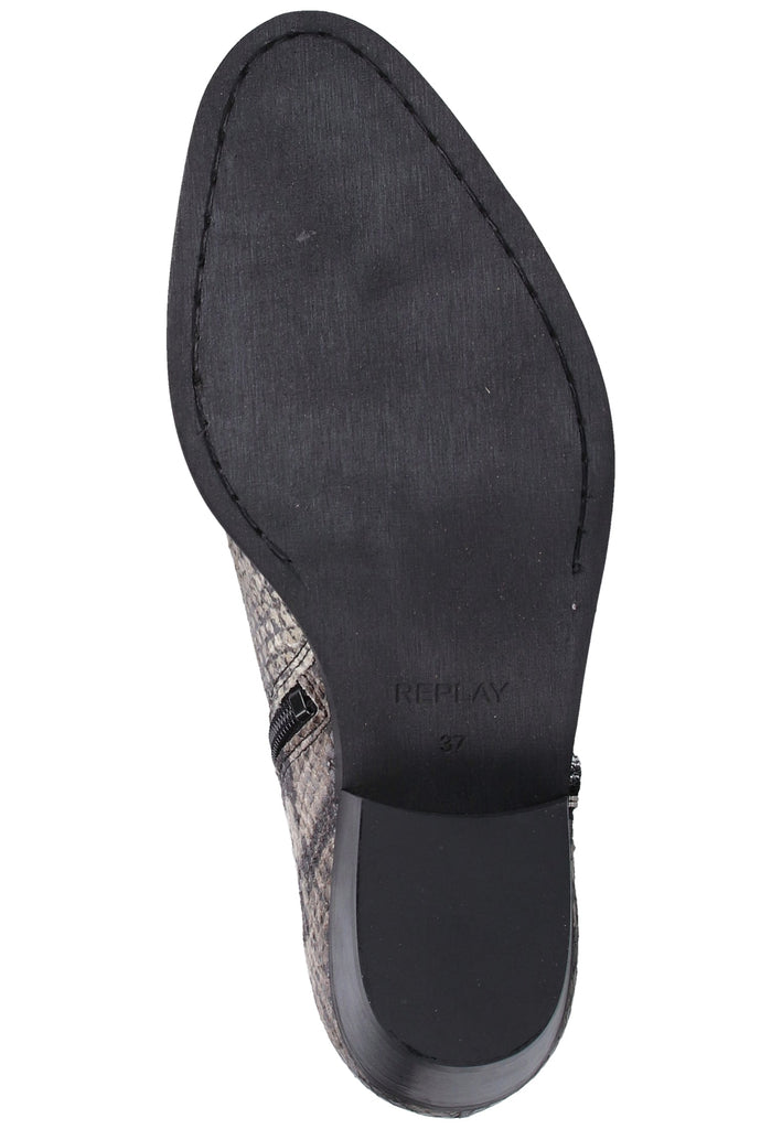 Replay Stiefelette Lederimitat Grau/Schwarz
