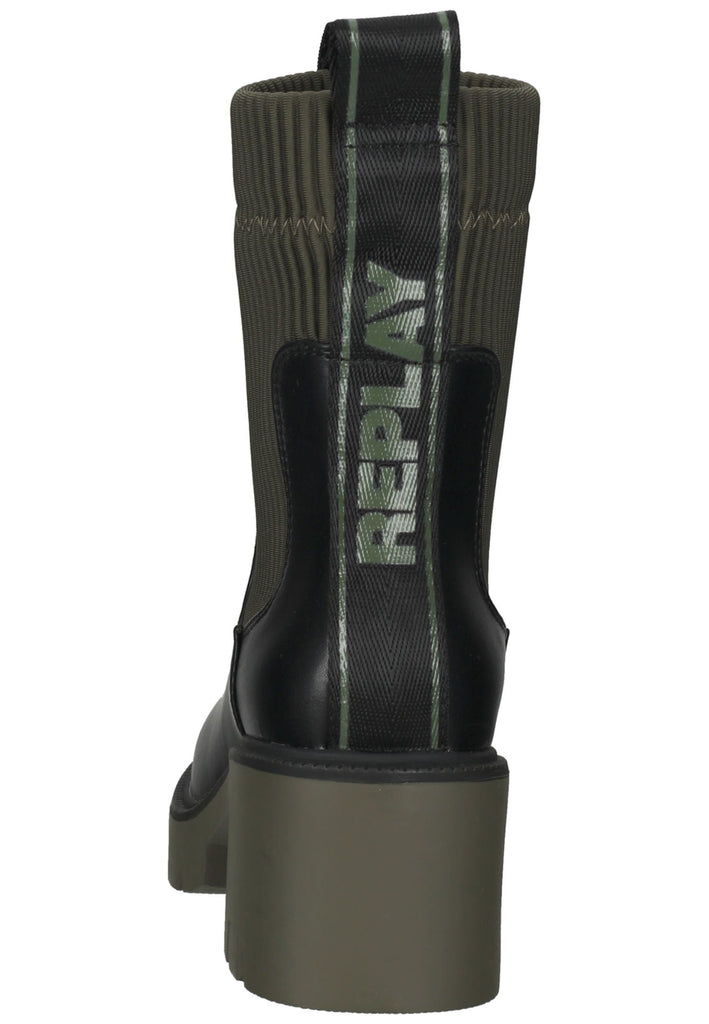 Replay Stiefelette Lederimitat Schwarz