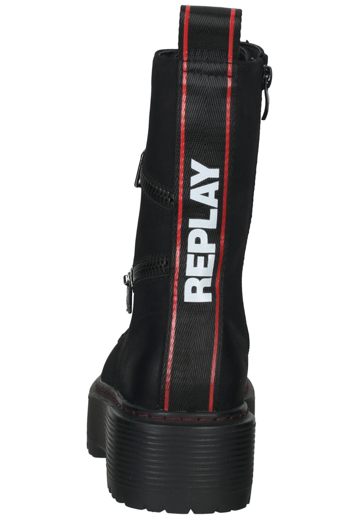 Replay Stiefelette Lederimitat Schwarz