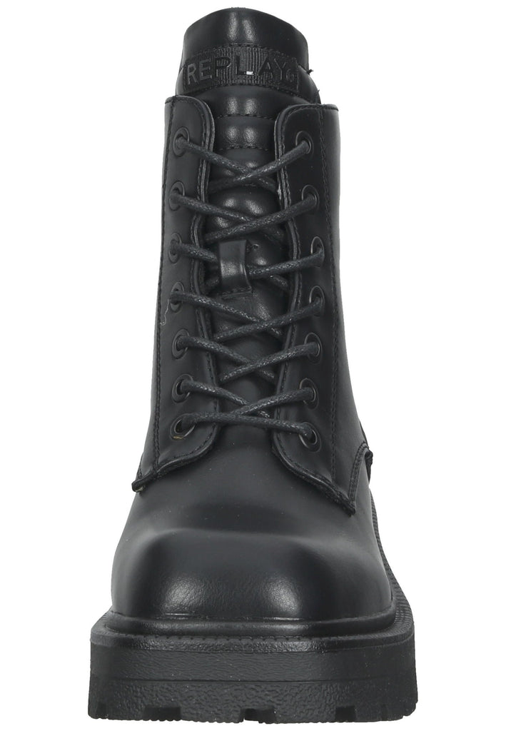 Replay Stiefelette Lederimitat Schwarz