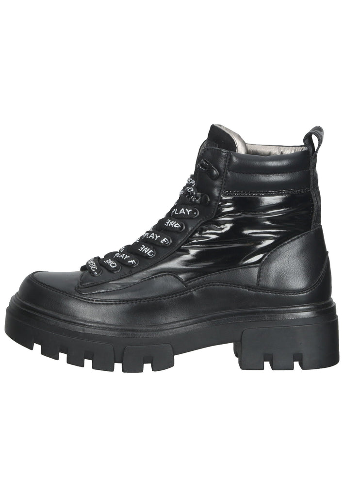 Replay Stiefelette Lederimitat Schwarz
