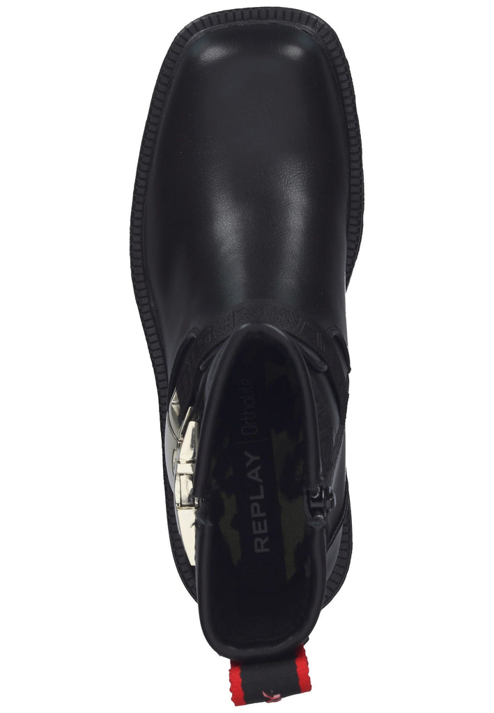 Replay Stiefelette Lederimitat Schwarz