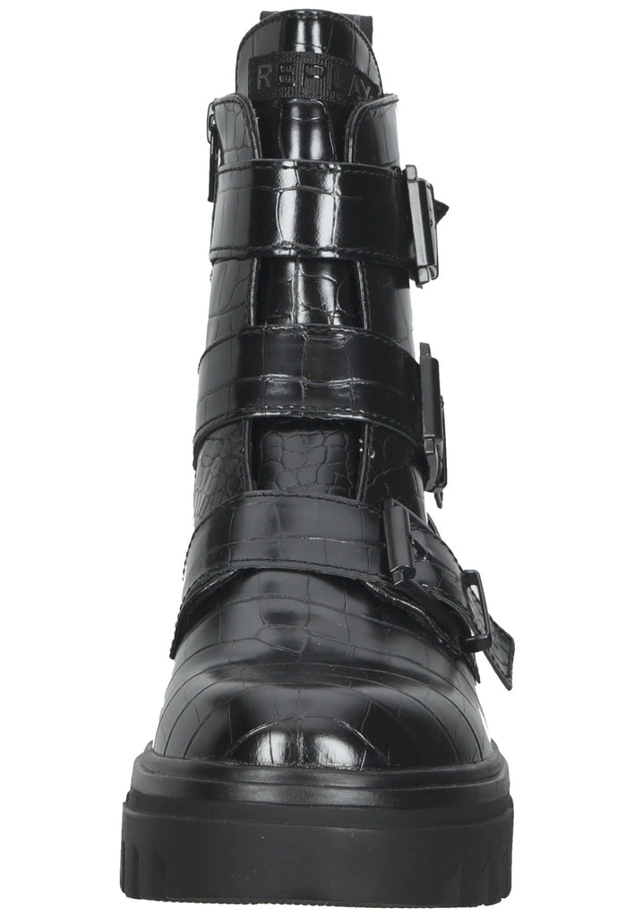Replay Stiefelette Lederimitat Schwarz
