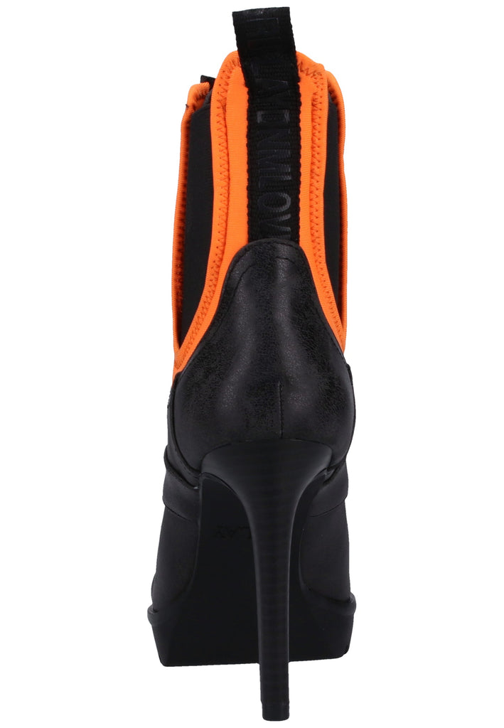 Replay Stiefelette Lederimitat/Textil Schwarz/Orange