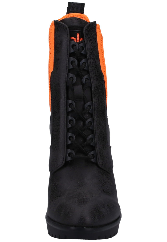 Replay Stiefelette Lederimitat/Textil Schwarz/Orange