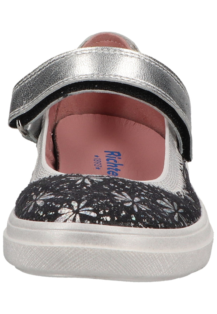 Richter Ballerinas Lederimitat/Textil Schwarz/Silber