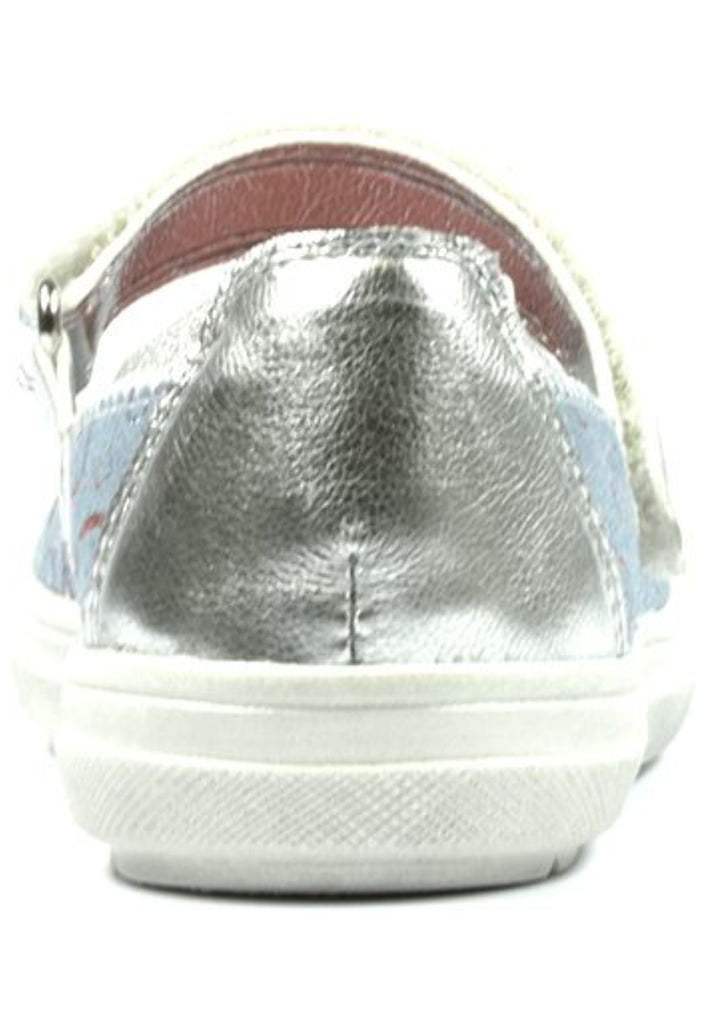 Richter Ballerinas Veloursleder/Textil Hellblau/Silber