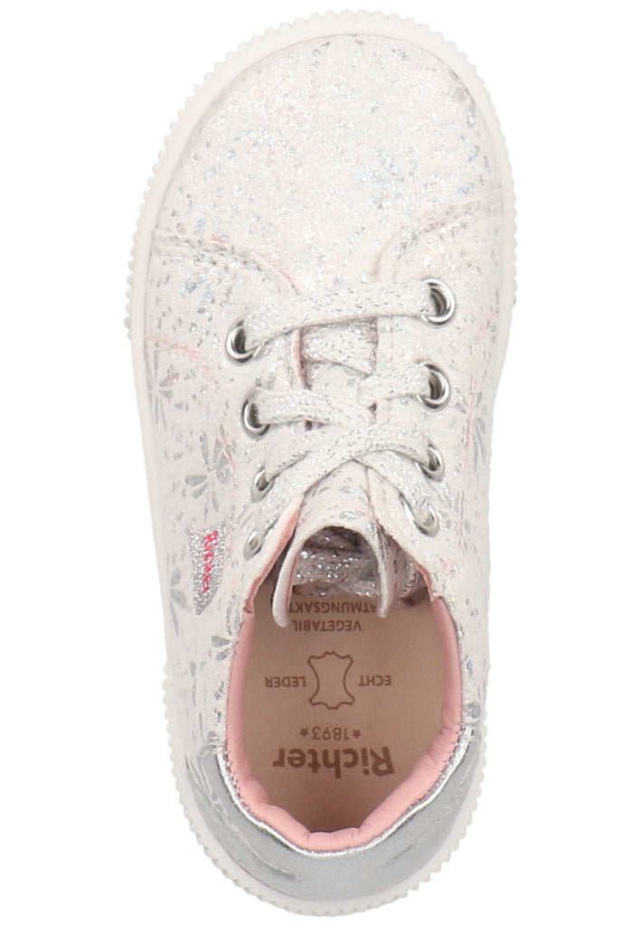 Richter Halbschuhe Lederimitat/Textil Weiß/Silber
