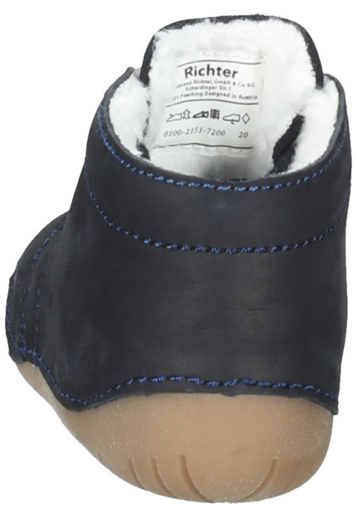 Richter Halbschuhe Nubukleder Blau Warmfutter