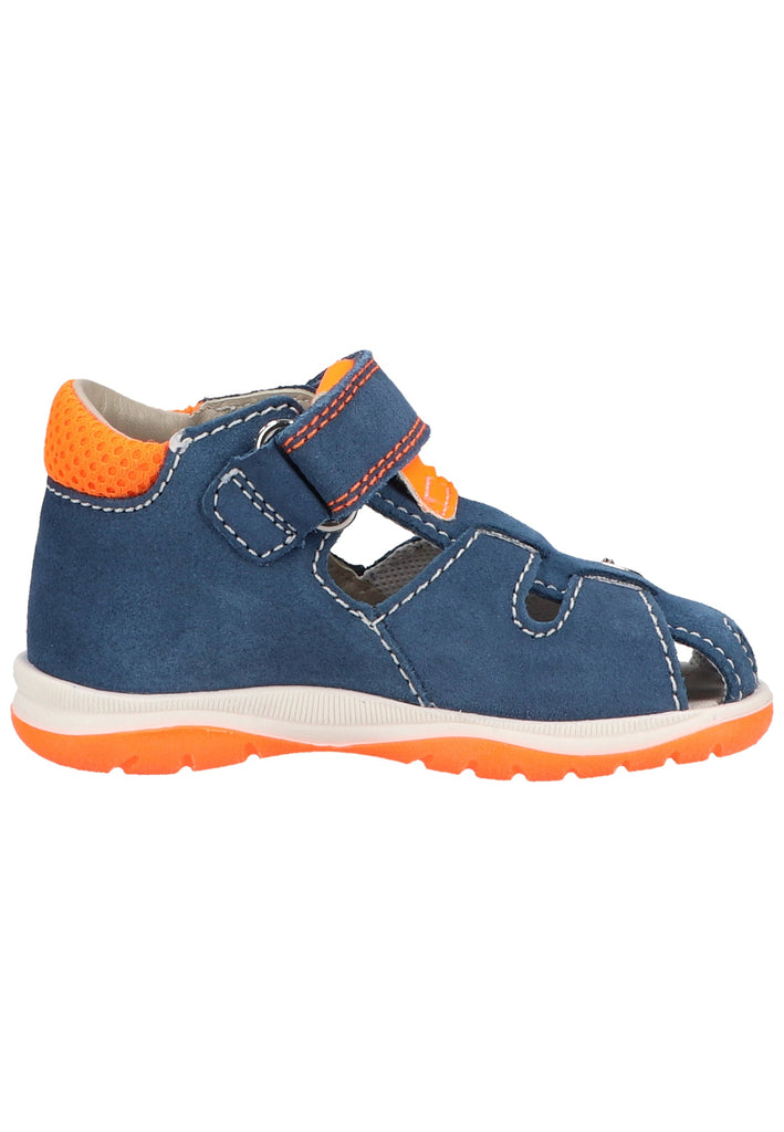 Richter Halbschuhe Veloursleder/Textil Blau/Orange