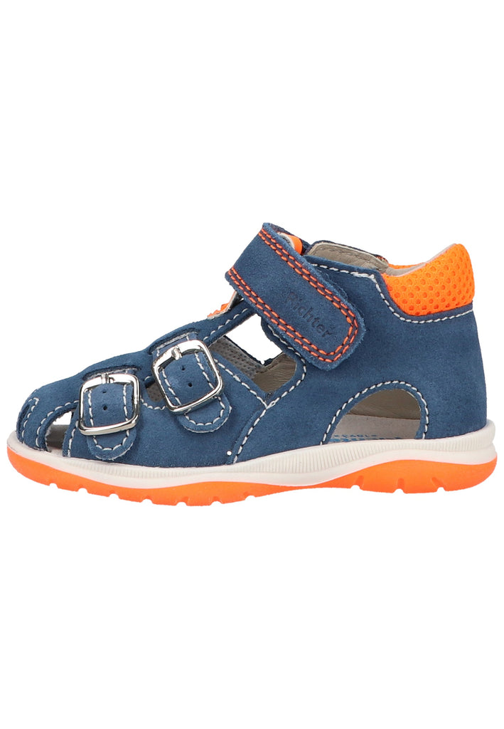 Richter Halbschuhe Veloursleder/Textil Blau/Orange
