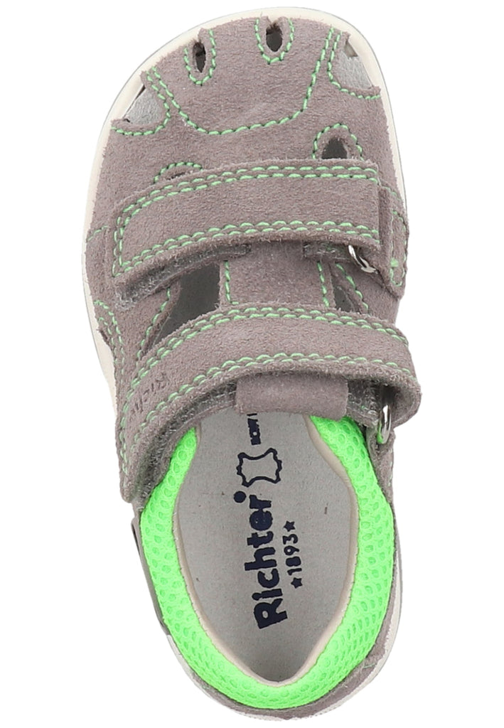 Richter Halbschuhe Veloursleder/Textil Grau/Grün