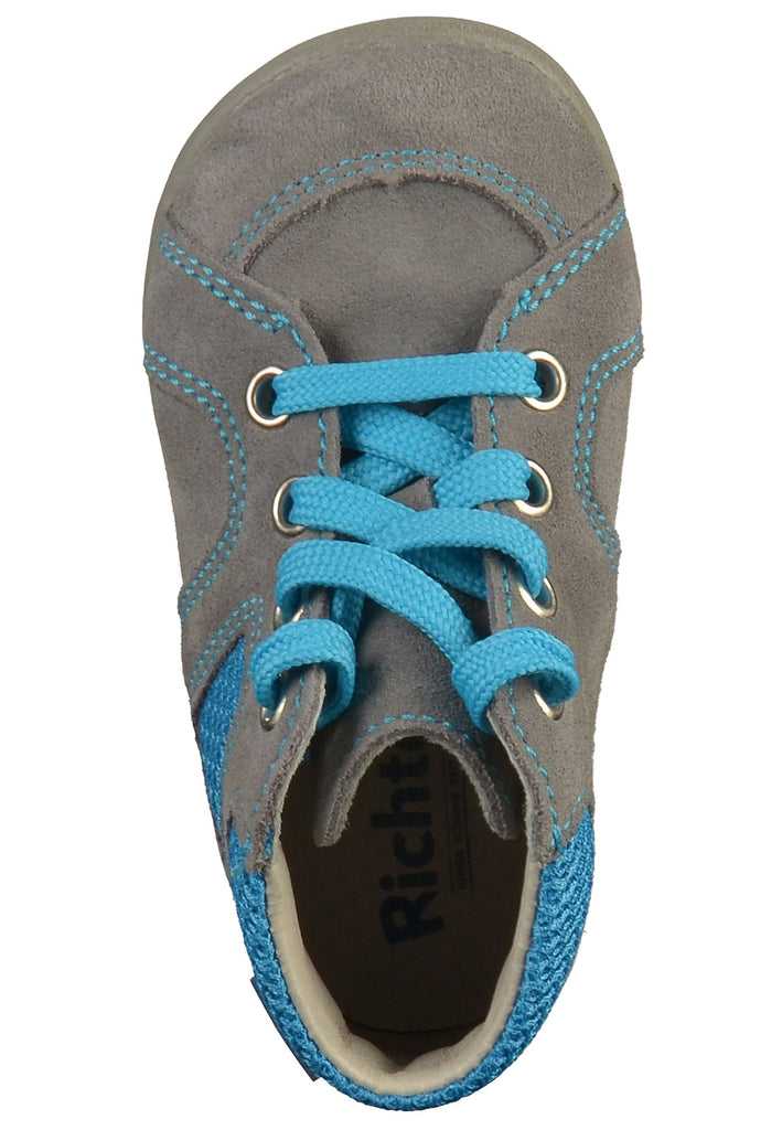Richter Halbschuhe Veloursleder/Textil Grau/Hellblau