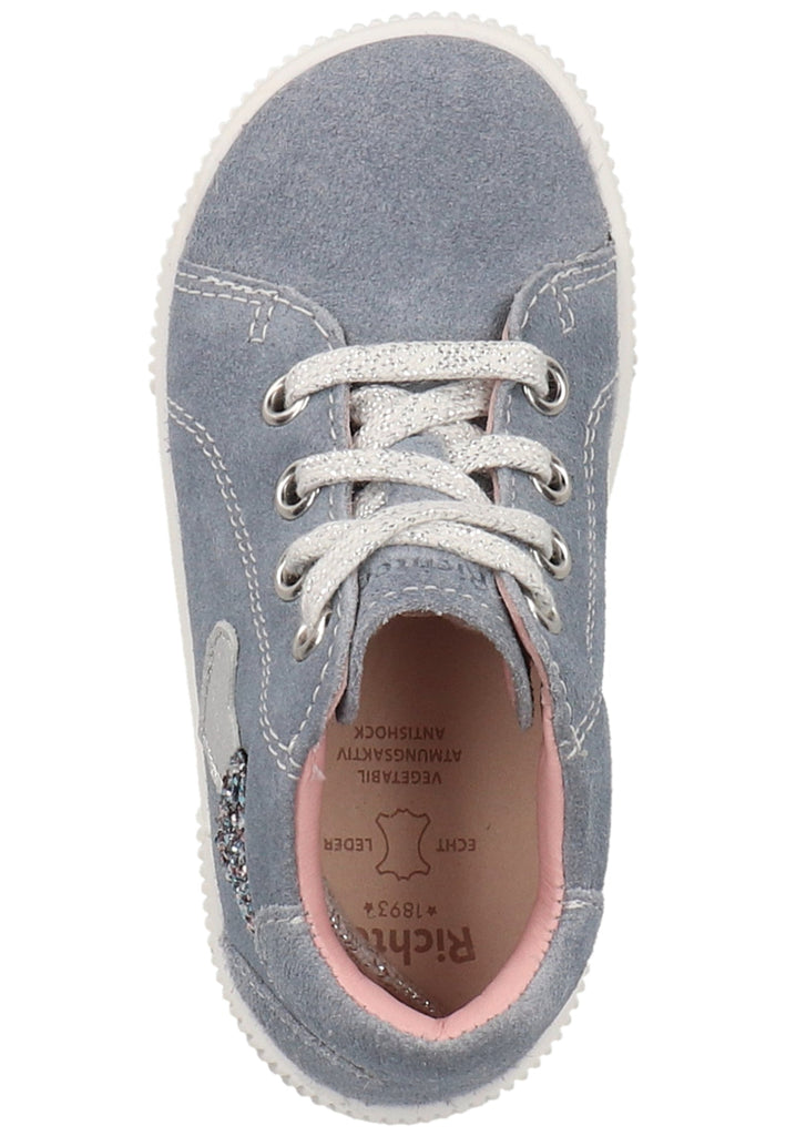 Richter Halbschuhe Veloursleder/Textil Hellblau/Silber