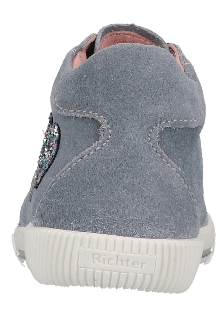 Richter Halbschuhe Veloursleder/Textil Hellblau/Silber