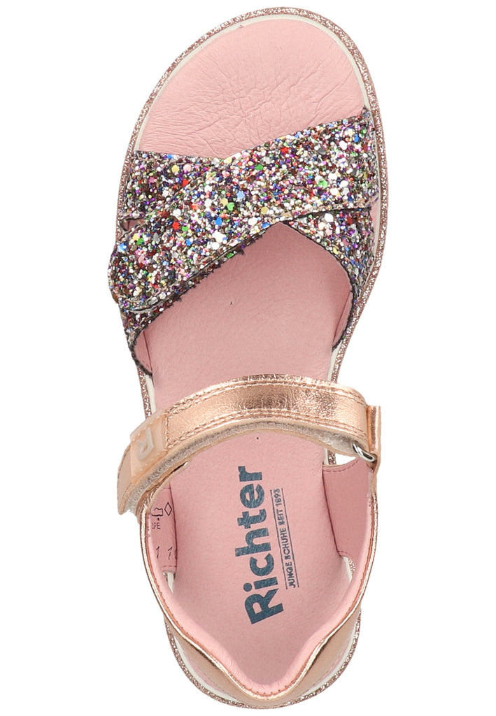 Richter Sandalen Leder/Textil Gold/Rosa