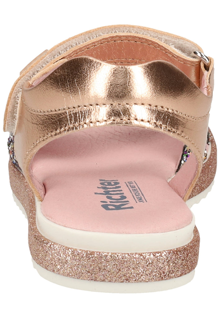 Richter Sandalen Leder/Textil Gold/Rosa