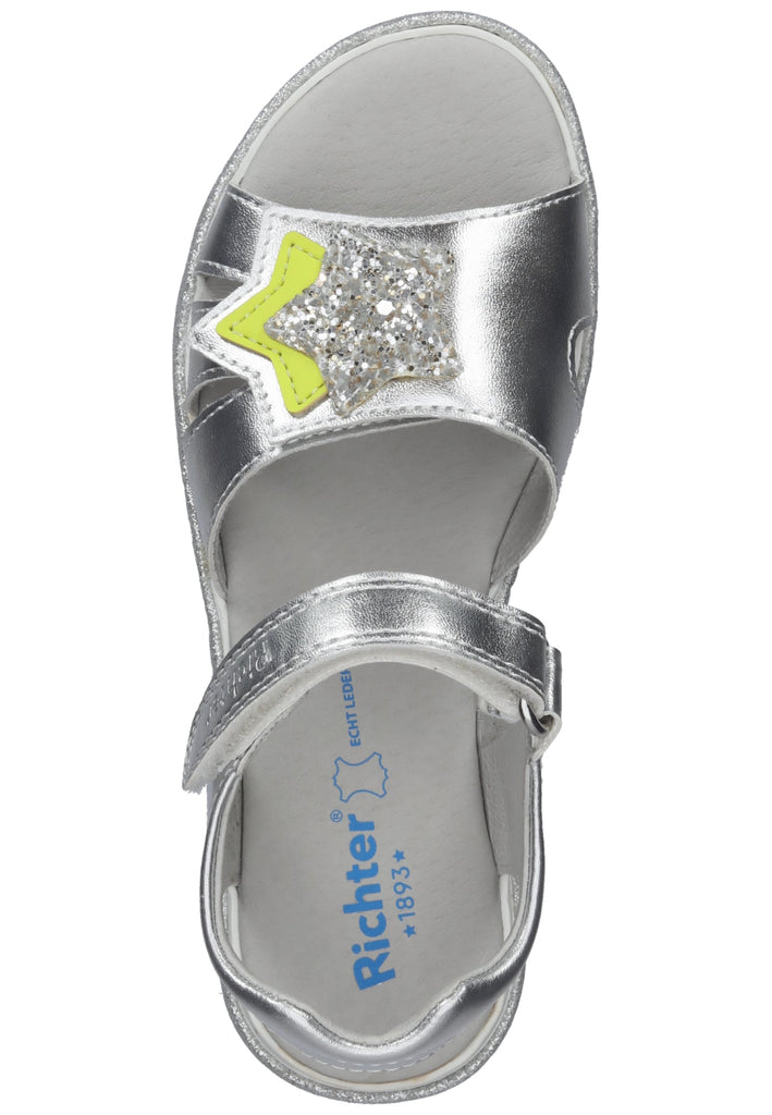 Richter Sandalen Lederimitat/Textil Gelb/Silber