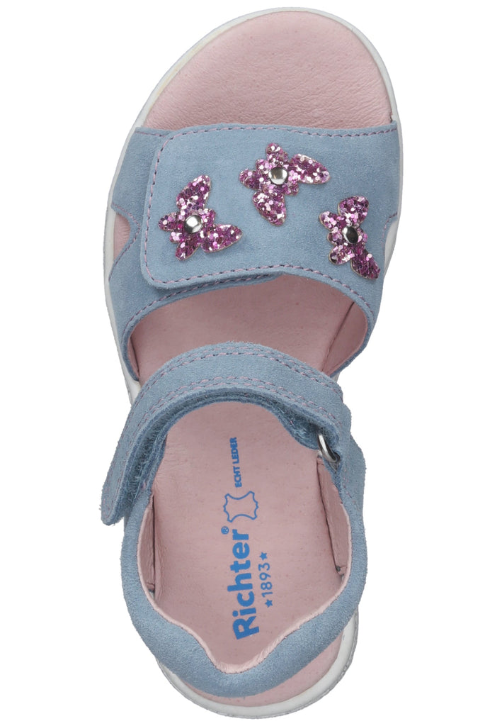 Richter Sandalen Veloursleder Blau/Pink