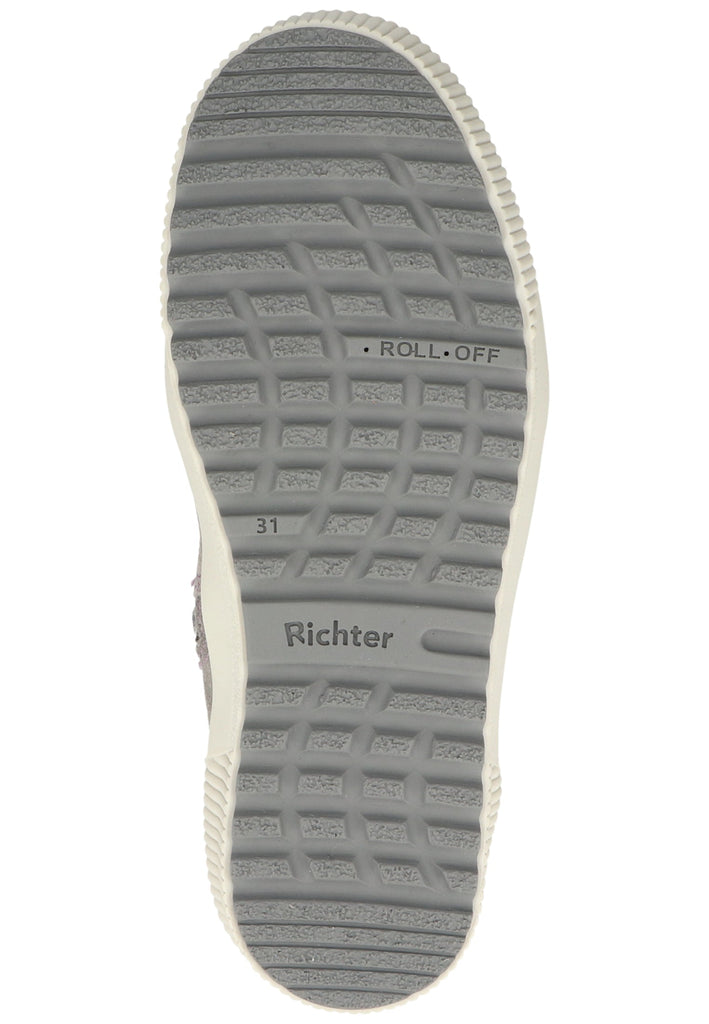 Richter Stiefel Leder/Textil Grau/Lila Warmfutter