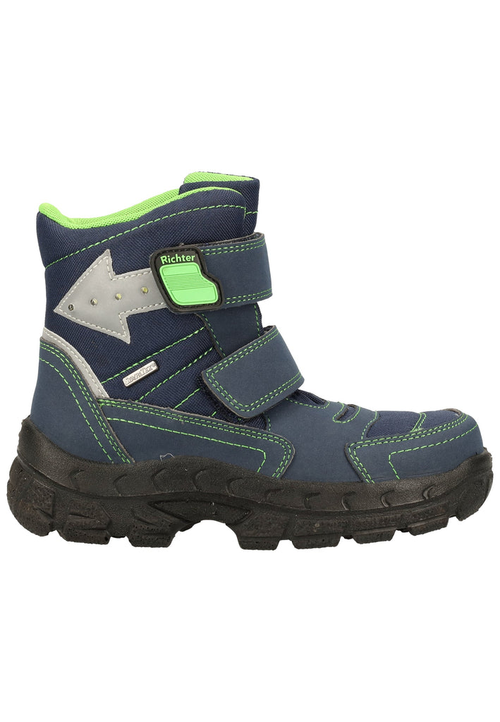 Richter Stiefel Lederimitat/Textil Blau/Grün Warmfutter