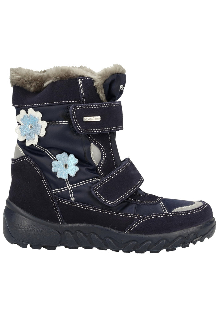 Richter Stiefel Veloursleder/Textil Blau/Silber Warmfutter