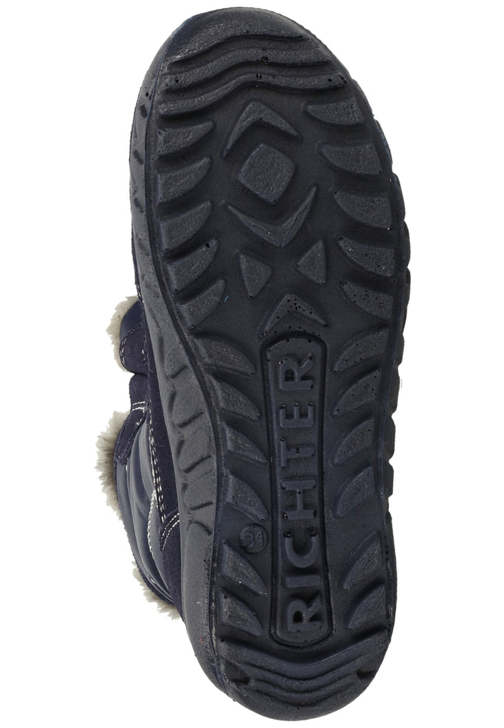 Richter Stiefel Veloursleder/Textil Blau/Silber Warmfutter