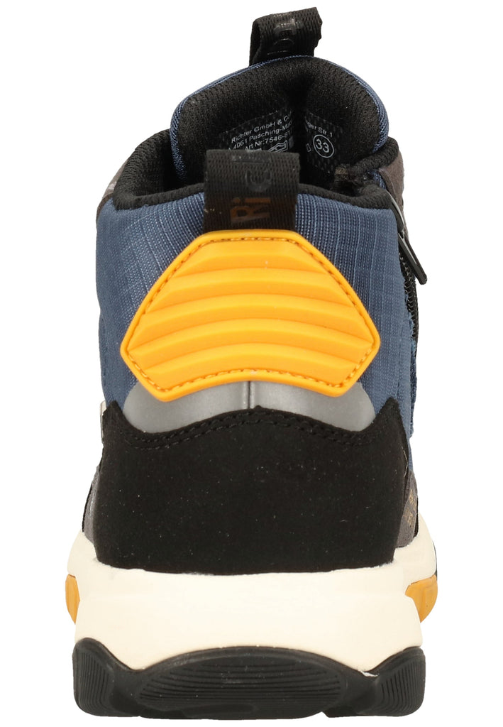 Richter Stiefelette Lederimitat/Textil Blau/Schwarz