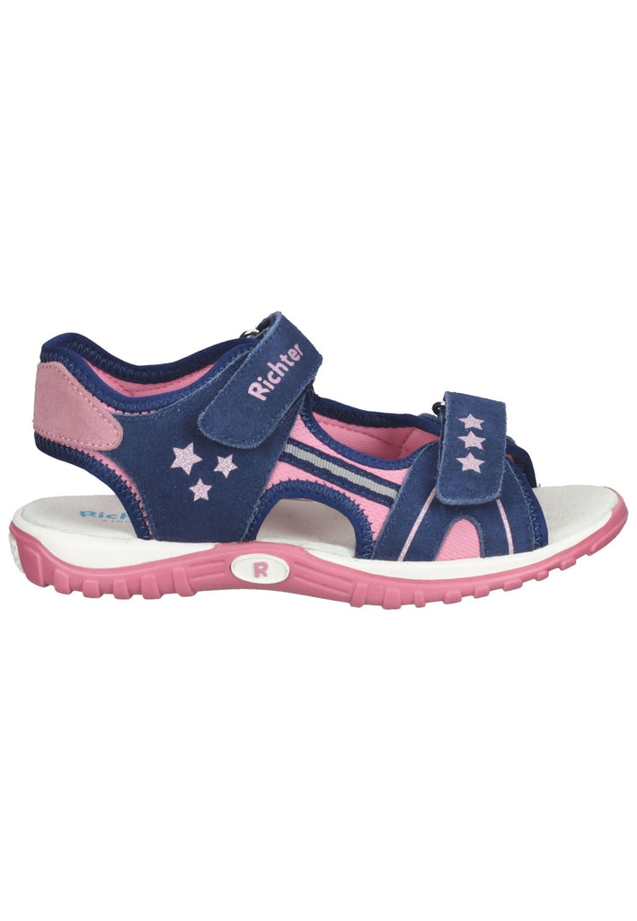 Richter Wanderschuhe Veloursleder/Textil Blau/Pink