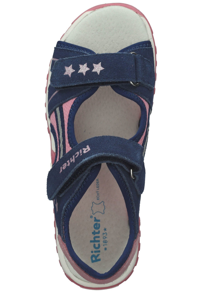 Richter Wanderschuhe Veloursleder/Textil Blau/Pink