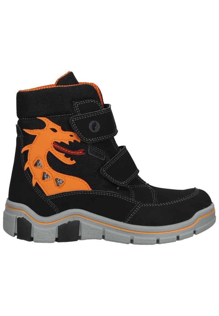 Ricosta Sneaker Lederimitat/Textil Schwarz/Orange Warmfutter