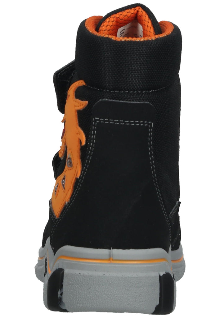 Ricosta Sneaker Lederimitat/Textil Schwarz/Orange Warmfutter