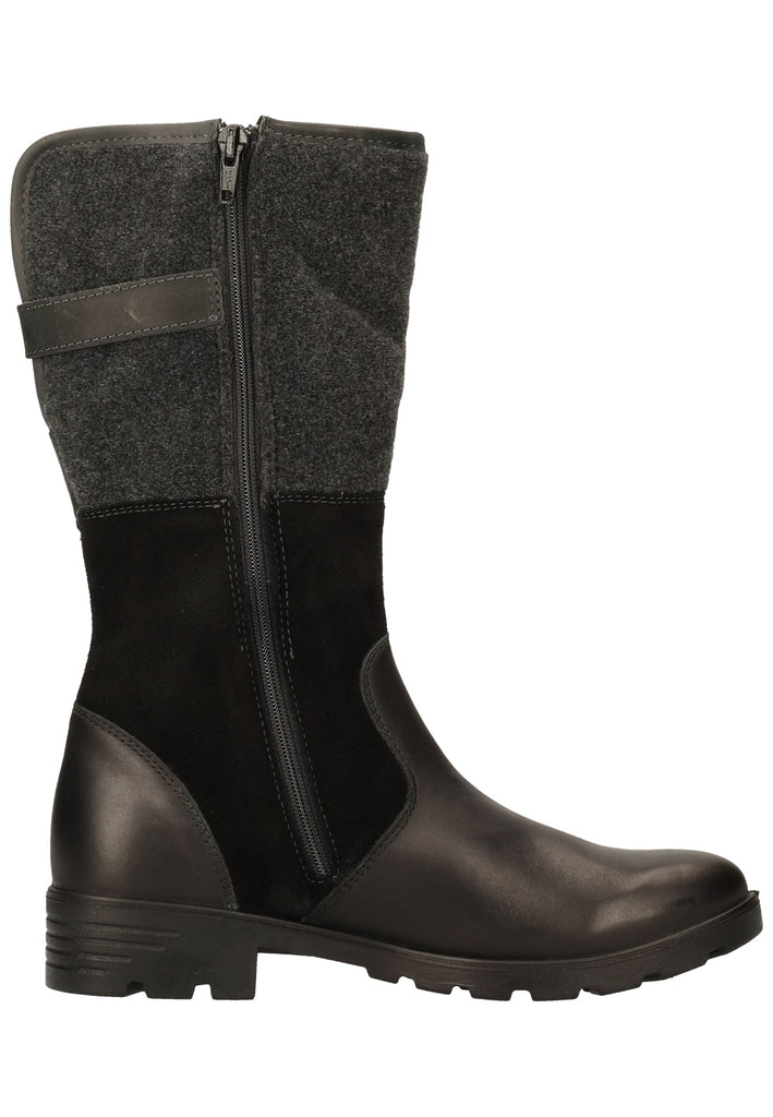 Ricosta Stiefel Leder/Textil Schwarz/Grau