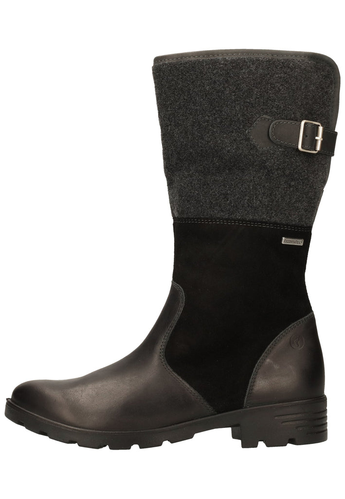 Ricosta Stiefel Leder/Textil Schwarz/Grau