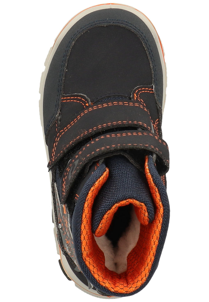 Ricosta Stiefel Lederimitat/Textil Blau/Orange Warmfutter