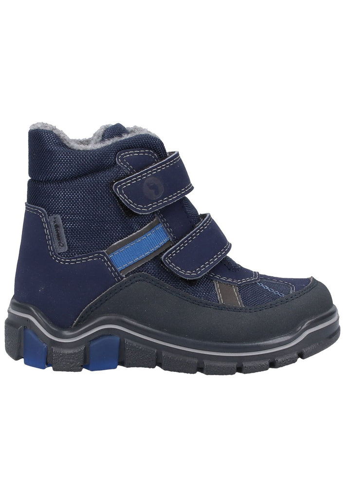 Ricosta Stiefel Lederimitat/Textil Blau/Schwarz Warmfutter