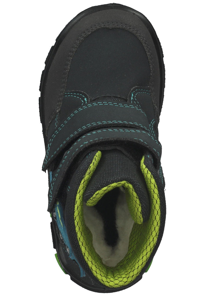 Ricosta Stiefel Lederimitat/Textil Schwarz/Blau Warmfutter