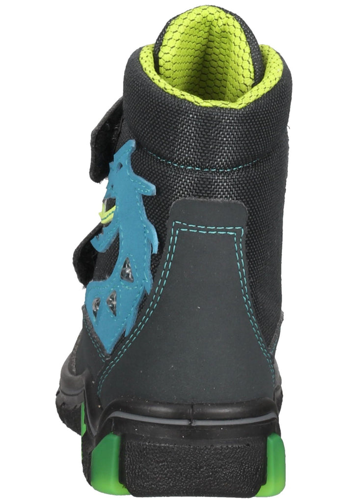 Ricosta Stiefel Lederimitat/Textil Schwarz/Blau Warmfutter