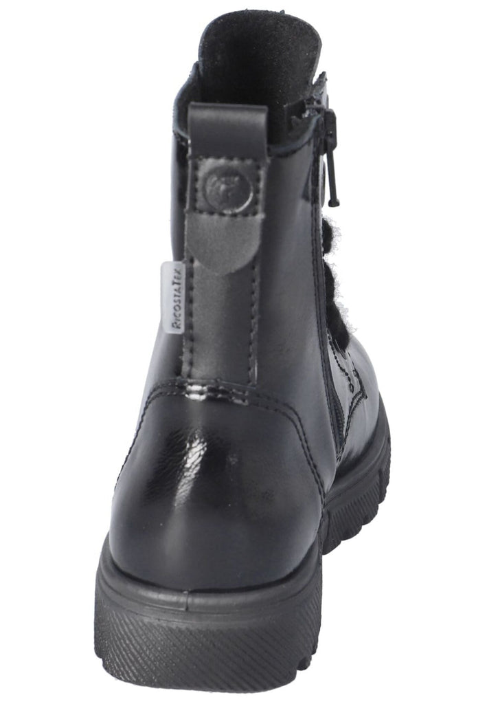 Ricosta Stiefelette Leder/Synthetik Schwarz Lack Warmfutter